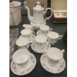 A GAINSBOROUGH CHINA PART COFFEE SET TO INCLUDE A COFFEE POT, CUPS, SAUCERS AND CREAM JUG