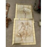 TWO FRAMED PRINTS OF A BALLERINA