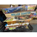 VARIOUS ITEMS TO INCLUDE TRAINSETS, RACING SETS, STOCK CAR SMASH UP ETC