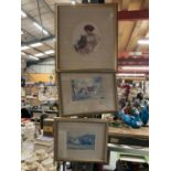 THREE FRAMED PRINTS, GROOT CONSTANTIA WINE ESTATE CAPE TOWN SIGNED BY JOHN CULINGWORTH, GROOT