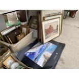AN ASSORTMENT OF FRAMED PRINTS AND FURTHER PICTURE FRAMES