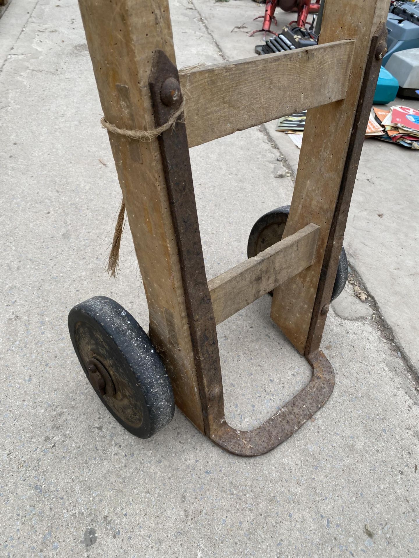 A VINTAGE WOODEN SACK TRUCK - Image 2 of 3