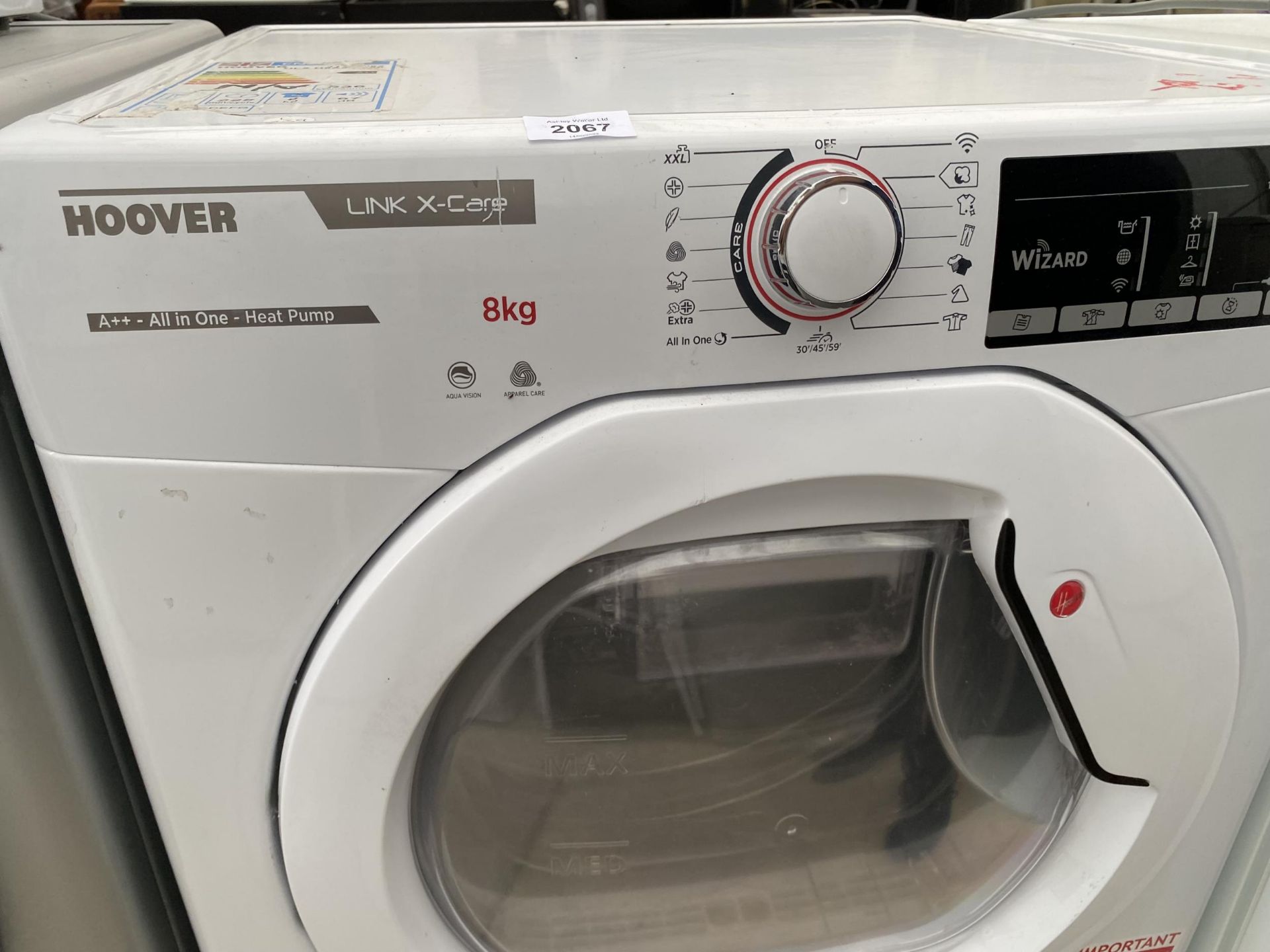 A WHITE HOOVER 8KG TUMBLE DRYER - Image 2 of 3