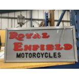 A ROYAL ENFIELD MOTORCYCLES ILLUMINATED SIGN W: 58CM