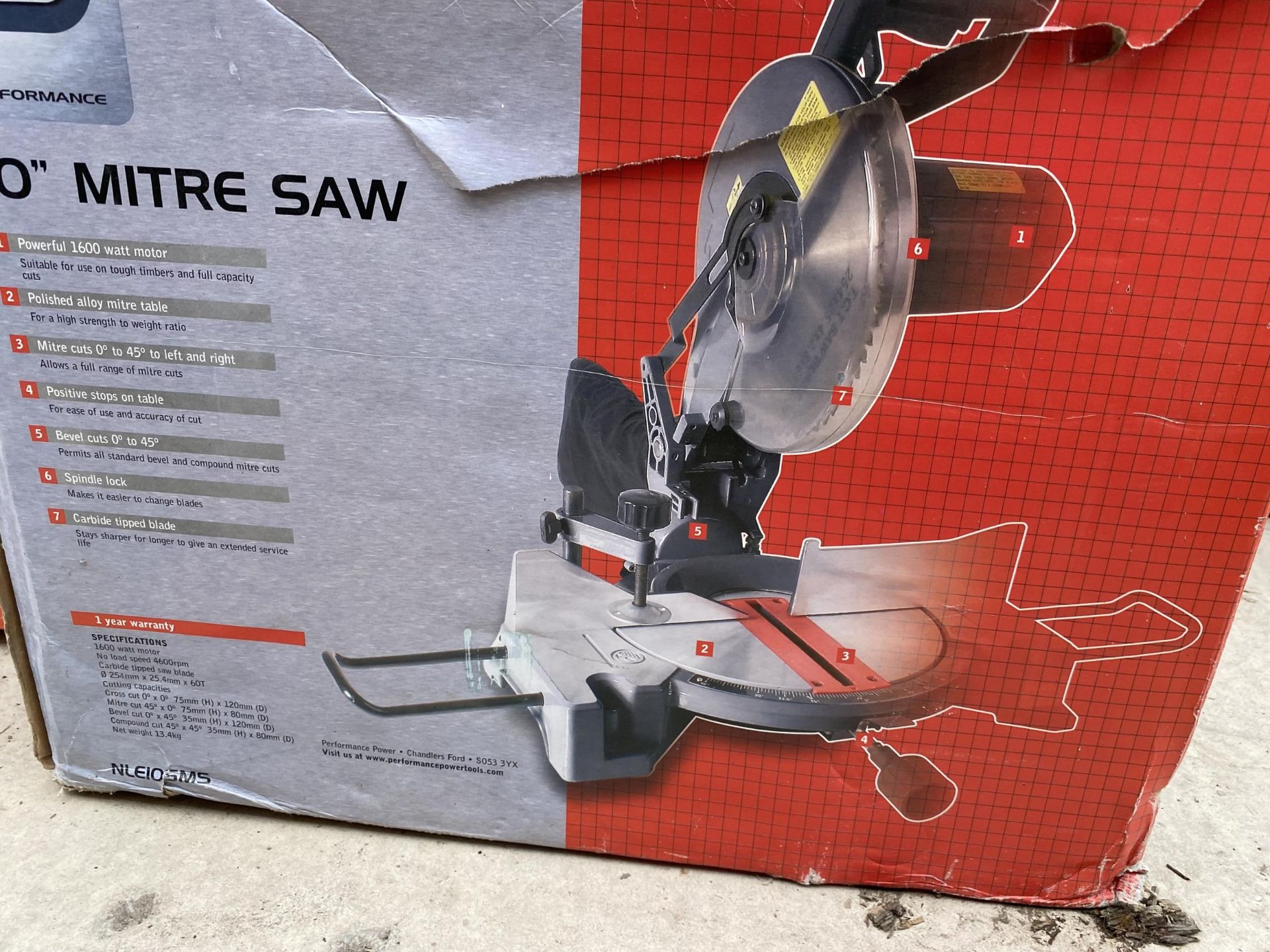 A PERFORMANCE 10" ELECTRIC MITRE SAW - Image 2 of 4