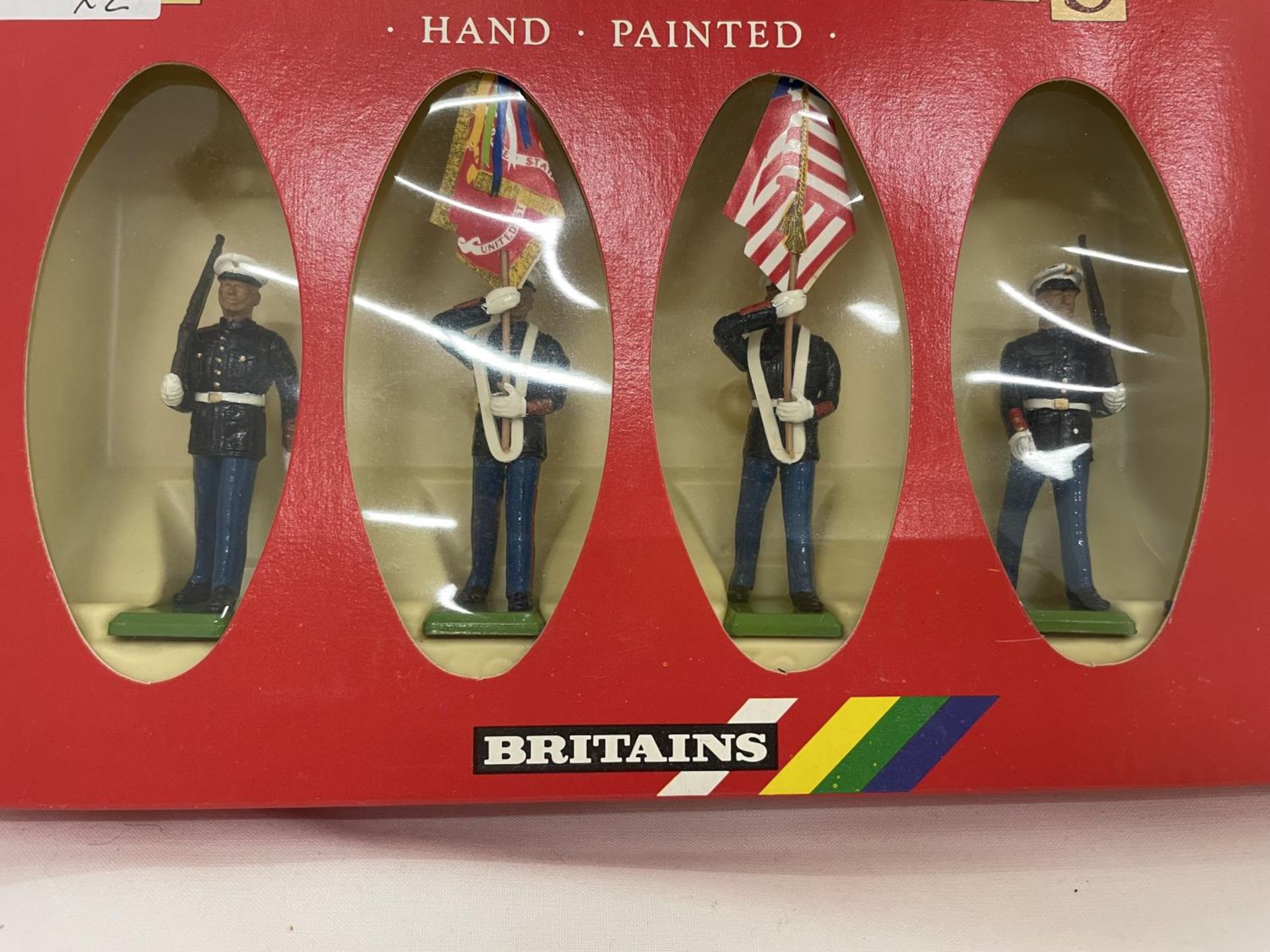 TWO BOXED BRITIANS FOUR PIECE MODEL SOLDIER SETS - US ARMY COLOUR PARTY NUMBER 7306 AND US MARINE - Image 2 of 3