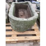 A D-END SANDSTONE PUMP TROUGH (L:81CM W:50CM)