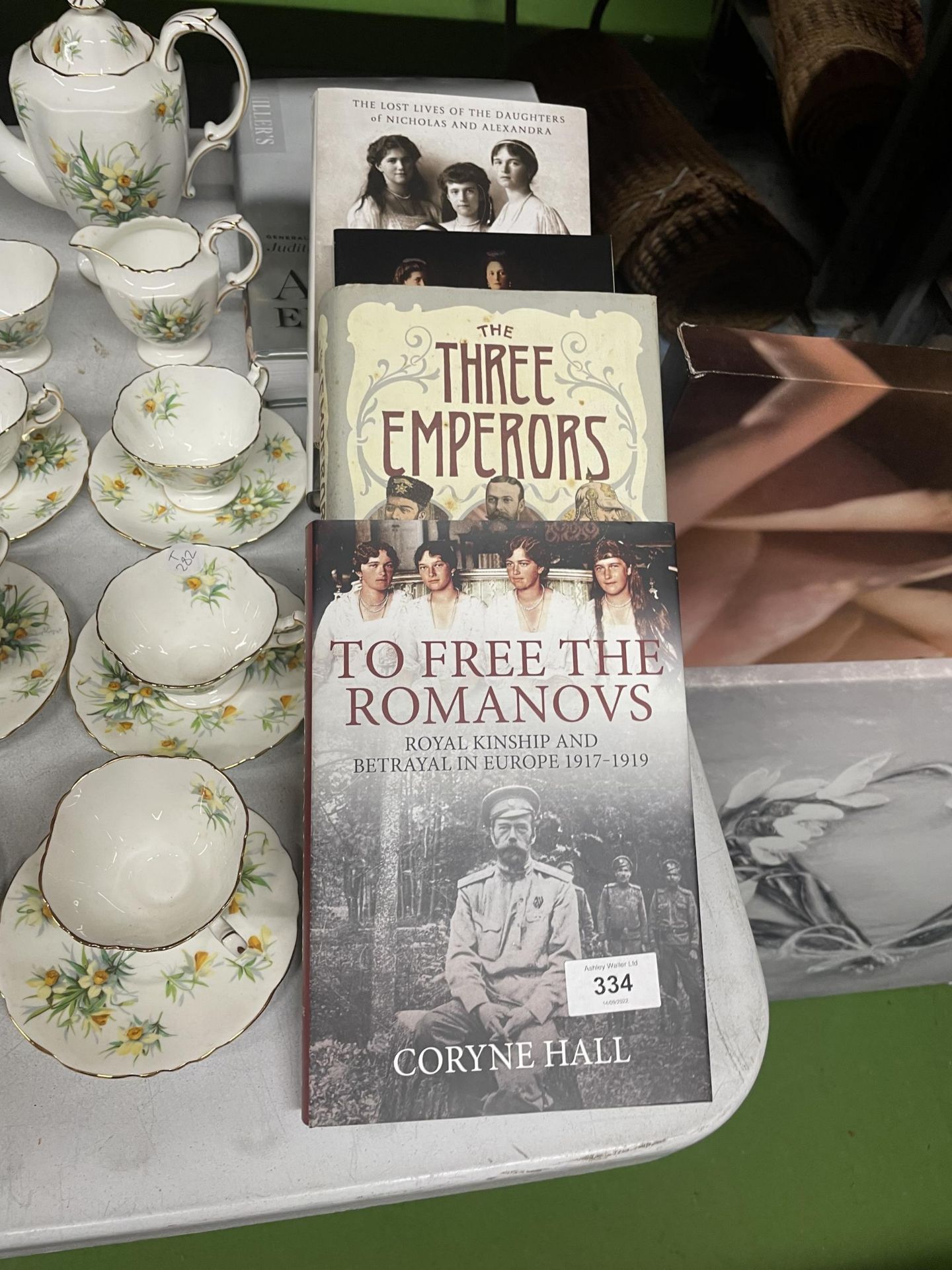 FOUR HARDBACK BOOKS ABOUT THE ROMANOVS PLUS A MILLERS ANTIQUES GUIDE