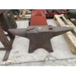 A VINTAGE BLACKSMITHS ANVIL LENGTH 93CM