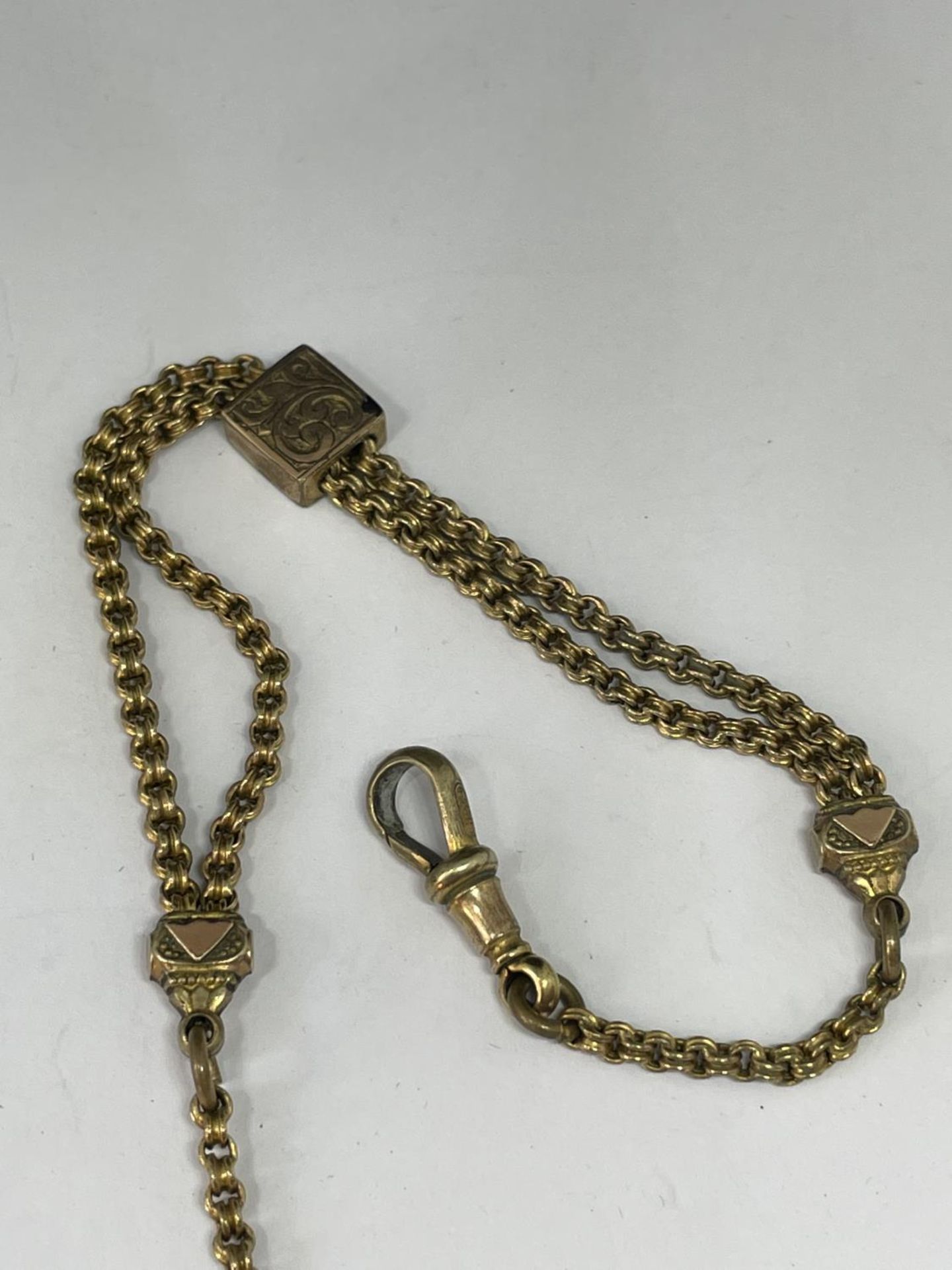 A GOLD PLATED HALF ALBERT CHAIN - Image 3 of 3