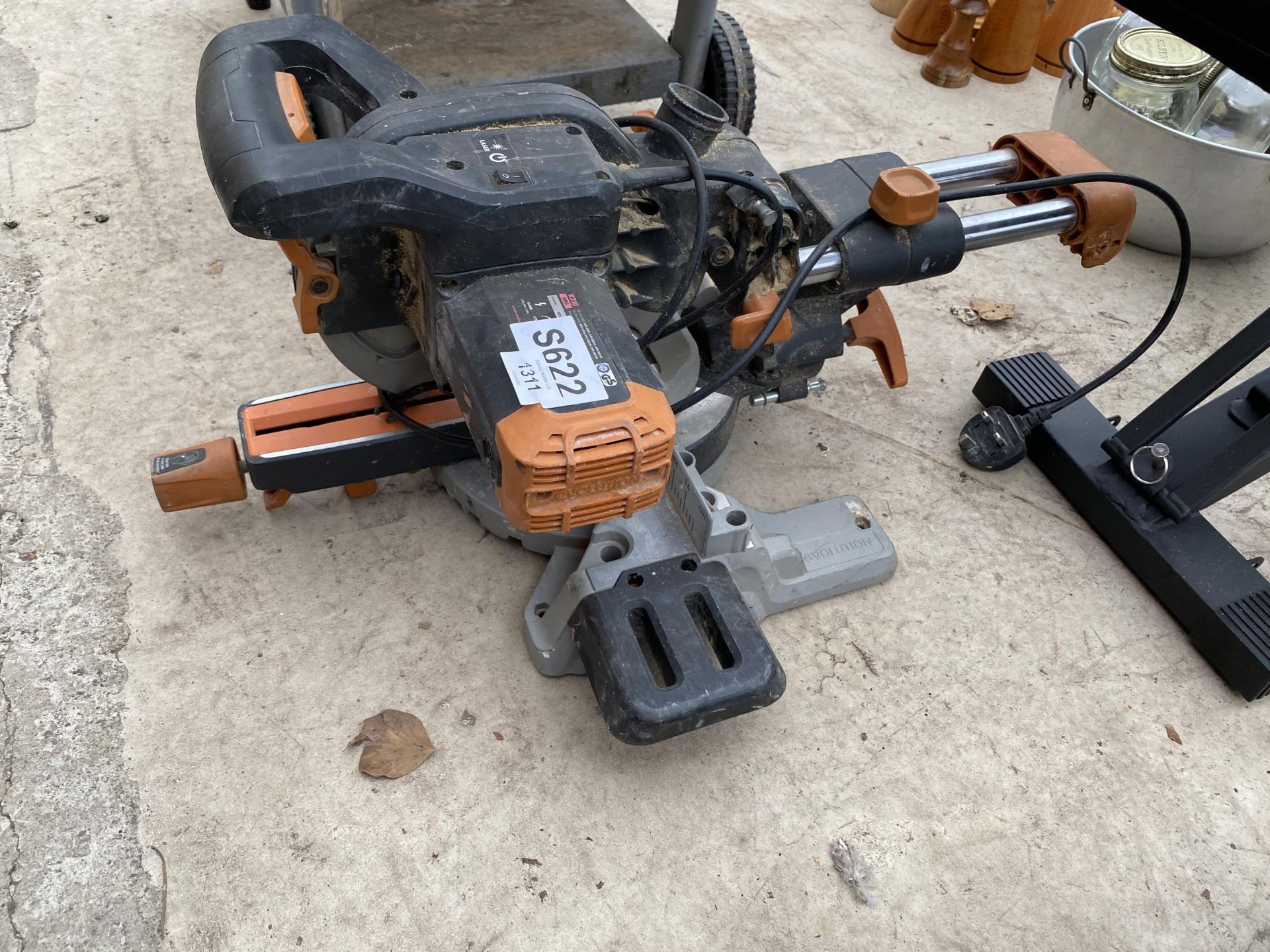 AN EVOLUTION ELECTRIC MITRE SAW