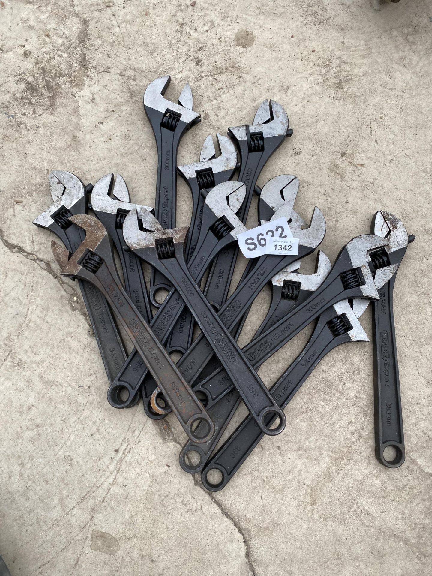 FOURTEEN DRAPER EXPERT 300MM ADJUSTABLE SPANNERS