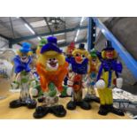 EIGHT MURANO CLOWN FIGURES