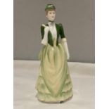 A COALPORT FIGURE VICTORIA (SMALL CHIP TO SHOE)