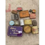 AN ASSORTMENT OF VARIOUS VINTAGE ADVERTISING TINS