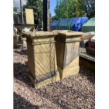 2 BUFF CHIMNEY POTS