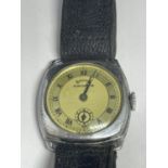 A VINTAGE SERVICES WRIST WATCH SEEN WORKING BUT NO WARRANTY