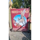 BIRD IN HAND - HAND PAINTED PUB SIGN AND BRACKET APPROX - 90CM X 122CM