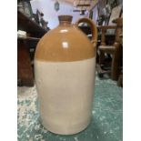 LARGE STONEWARE FLAGON - SLIGHT CHIP TO TOP APPROX 60CM HIGH