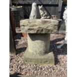 SANDSTONE BIRD BATH APPROX 48CM HIGH