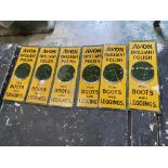 APPROX 6 METAL X AVON POLISH ADVERTISING SIGNS FOR DOOR PLATE APPROX 8CM X 20CM