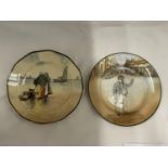 TWO ROYAL DOULTON SERIES WARE CABINET PLATES