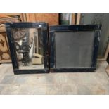 2 X PAINTED PINE WALL MIRRORS APPROX 62CM X 86CM