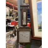 A MAHOGANY CASED BAROMETER BY T B HEATH AND SON LTD, LEICESTER