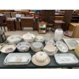 A LARGE ASSORTMENT OF CERAMIC ITEMS TO INCLUDE ROYAL WORCESTER DISHES AND TUREENS ETC