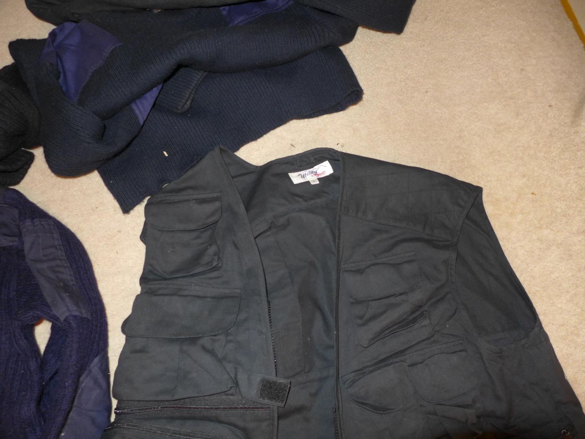 SIX ROYAL NAVY BLUE PULLOVERS, UTILITY WATERPROOF JACKET ETC - Image 2 of 6