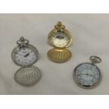 THREE VINTAGE STYLE POCKET WATCHES