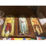 THREE FRAMED CARIACATURES OF VINTAGE SPORTSMEN