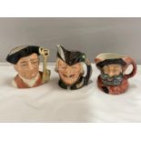 THREE ROYAL DOULTON SMALL TOBY JUGS