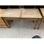 A MID 20TH CENTURY DOUBLE CHILDS SCHOOL DESK