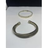 TWO SILVER BANGLES