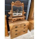 A VICTORIAN SATINWOOD DRESSING CHEST, 42" WIDE