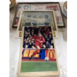 A COLLECTION OF LIVERPOOL FC MEMORIBILIA TO INCLUDE A SIGNED TOMMY SMITH FRAMED PRINT, SIGNED