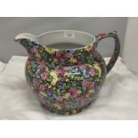 A STAFFORDSHIRE CHINTZ JUG/PLANTER HEIGHT 23CM