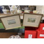 TWO FRAMED PRINTS - OPENING OF NEW HOUSES OF PARLIAMENT CIRCA 1840, FIRST COLOUR PRINT AND NEW