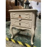 PAINTED BEDSIDE - FRENCH STYLE APPROX 46CM X 50CM - 65CM HIGH