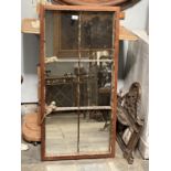 CAST IRON FRAMED WINDOW MIRROR APPROX 51CM X 105CM