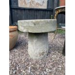 SANDSTONE MILLSTONE ON BASE APPROX 44CM - 48CM HIGH