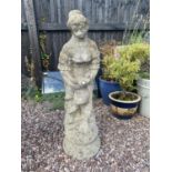 COMPOSITE STONE LADY FIGURE APPROX 80CM HIGH