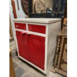 1950'S POWDER COATED KITCHEN CUPBOARD APPROX 52CM X 72 CM - 90CM HIGH