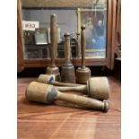 APPROX 6 VICTORIAN TREEN POTATO MASHERS