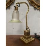 LATE VICTORIAN BRASS RE WIRED DESK LAMP APPROX 48CM HIGH