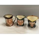 THREE ROYAL DOULTON SMALL TOBY JUGS