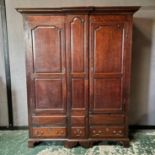 EARLY VICTORIAN OAK BREAKFRONT HALL RUN APPROX 144CM X 50CM - 192CM HIGH