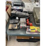 A LARGE ASSORTMENT OF ITEMS TO INCLUDE RADIOS, TAPE RECORDERS AND BINOCULARS ETC
