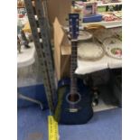 A MARTIN SMITH ACOUSTIC GUITAR IN MIDNIGHT BLUE